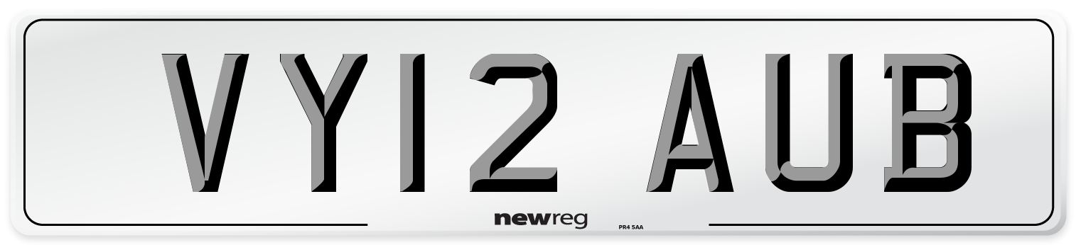 VY12 AUB Number Plate from New Reg